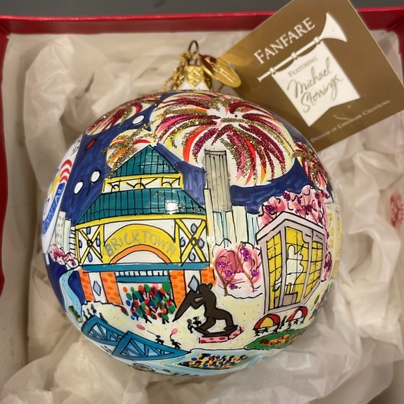 Landmark Creations Michael Storrings Oklahoma Centennial Painted Glass Ornament - Picture 2 of 8